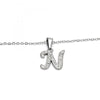 Collares con Dije 04.238.0012.1.18 Acero Inoxidable, Diseño de Iniciales y Rolo, Diseño de Iniciales, con Cristal Blanca, Pulido, Acero
