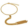 Pulsera Elegante 03.60.0139.07 Oro Laminado, Diseño de Cubana, Pulido, Dorado