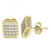 Arete Dormilona 02.344.0067 Oro Laminado, con Micro Pave Blanca, Pulido, Dorado