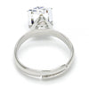 Anillo Multi Piedra 01.239.0003.2 Rodio Laminado, con Cristales de Swarovski Bermuda Blue, Pulido, Rodinado