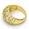 Anillo Multi Piedra 01.99.0062.09 Oro Laminado, con Zirconia Cubica Blanca y Micro PaveBlanca, Pulido, Dorado