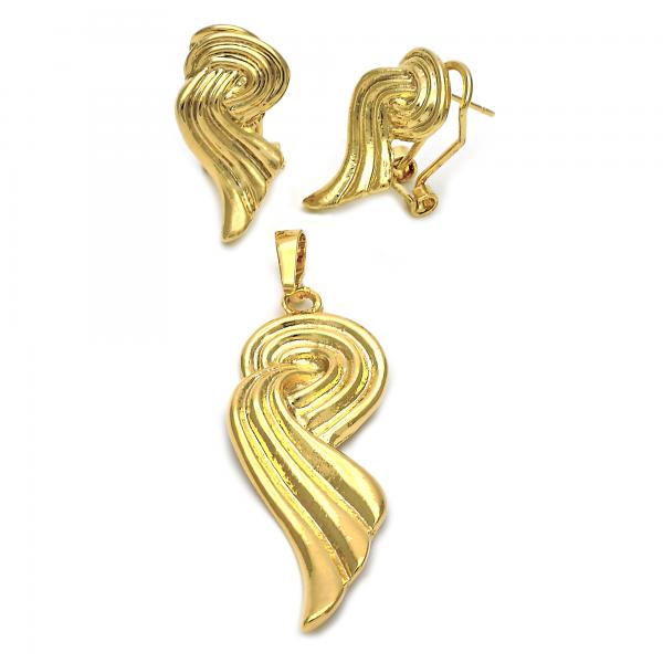 Juego de Arete y Dije de Adulto 45.034 Oro Laminado, Dorado