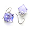 Arete Colgante 02.239.0002.2 Rodio Laminado, con Cristales de Swarovski Amethyst, Pulido, Rodinado