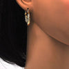 Argolla Pequeña 02.100.0043.25 Oro Laminado, Diseño de Torcido, Diamantado, Dorado