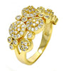 Anillo Multi Piedra 01.99.0059.08 Oro Laminado, Diseño de Flor, con Micro Pave Blanca, Pulido, Dorado