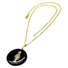 Collares con Dije 04.09.0035.18 Oro Laminado, con Opal Negro, Dorado
