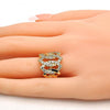 Anillo Multi Piedra 01.210.0052.08 Oro Laminado, con Zirconia Cubica Blanca, Pulido, Dorado