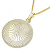 Collares con Dije 04.106.0064.1.20 Oro Laminado, Diseño de Crucifijo, Pulido, Dorado