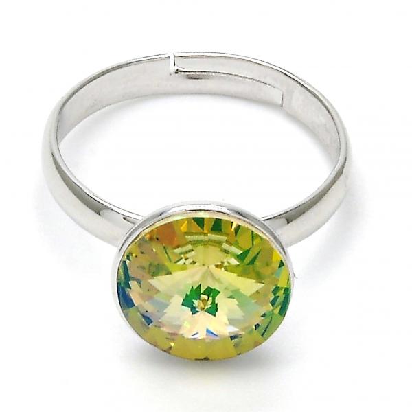 Anillo Multi Piedra 01.239.0001.5 Rodio Laminado, con Cristales de Swarovski Luminous Green, Pulido, Rodinado