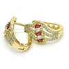 Argolla Huggie 02.217.0092.2.15 Oro Laminado, con Zirconia Cubica Granate y Blanca, Pulido, Dorado
