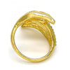 Anillo Multi Piedra 01.241.0039.07 Oro Laminado, Diseño de Flor, con Cristal Blanca, Pulido, Dorado