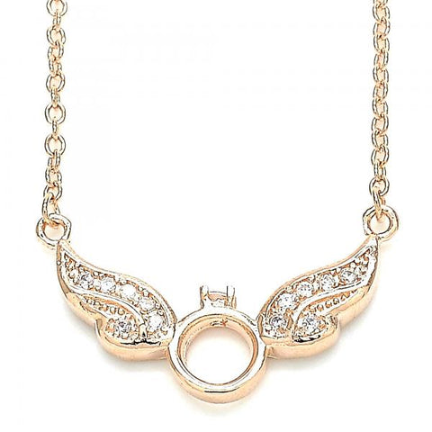 Collares con Dije 04.336.0197.1.16 Plata Rodinada, con Zirconia Cubica Blanca, Pulido, Oro Rosado
