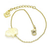 Pulsera Elegante 03.99.0001.1.07 Oro Laminado, Diseño de Mano de Dios, con Opal Blanca, Pulido, Dorado