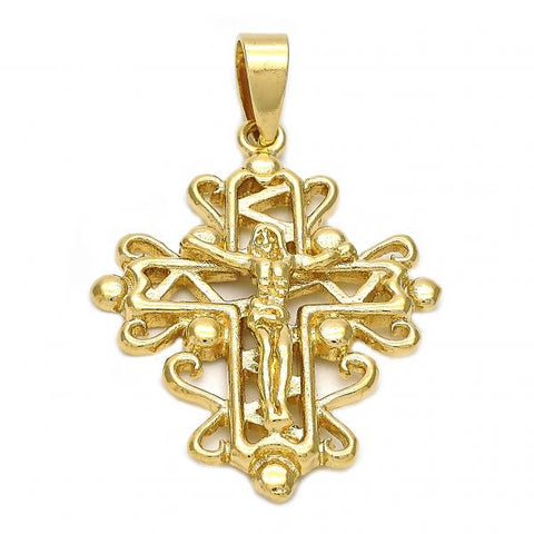 Dije Religioso 5.188.002 Oro Laminado, Diseño de Crucifijo, Dorado