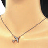 Collares con Dije 04.336.0051.1.16 Plata Rodinada, con Micro Pave Blanca, Pulido, Oro Rosado