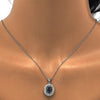 Juego de Arete y Dije de Adulto 10.186.0023 Plata Rodinada, con Zirconia Cubica Blanca y , Pulido, Rodinado