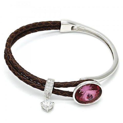 Aro Individual 07.239.0001.4 Rodio Laminado, con Cristales de Swarovski Amethyst y Micro PaveBlanca, Pulido, Rodinado