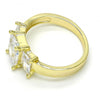 Anillo Multi Piedra 01.99.0089.07 Oro Laminado, con Zirconia Cubica Blanca, Pulido, Dorado
