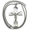 Collares con Dije 04.116.0040.30 Acero Inoxidable, Diseño de Crucifijo, Pulido, Acero