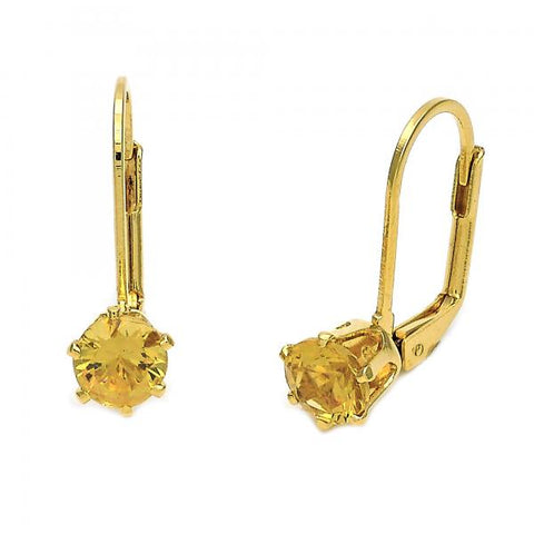 Arete Gancho Frances 5.128.094 Oro Laminado, con Zirconia Cubica Dorado, Pulido, Dorado