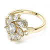 Anillo Multi Piedra 01.210.0094.08 Oro Laminado, con Zirconia Cubica Blanca, Pulido, Dorado