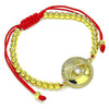 Pulsera Bolo Ajustable 03.368.0042.11 Oro Laminado, Diseño de Ojo Griego y Bola, Diseño de Ojo Griego, con Micro Pave Blanca y Zirconia CubicaBlanca, Pulido, Dorado