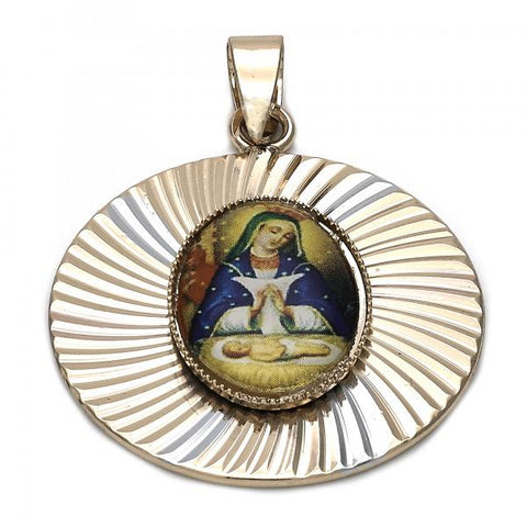 Dije Religioso 5.196.014 Oro Laminado, Diseño de Altagracia, Diamantado, Tricolor