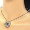 Collares con Dije 04.210.0010.20 Oro Laminado, Diseño de Iniciales, con Zirconia Cubica Blanca, Pulido, Dorado