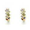 Argolla Huggie 02.284.0037.12 Oro Laminado, con Zirconia Cubica Multicolor, Pulido, Dorado