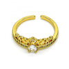 Anillo Multi Piedra 01.310.0032 Oro Laminado, Diseño de Corona, con Micro Pave Blanca, Pulido, Dorado