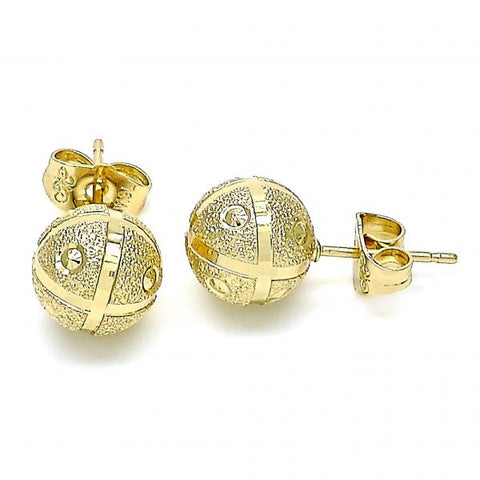 Arete Dormilona 02.100.0111 Oro Laminado, Mate, Dorado