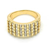 Anillo Multi Piedra 01.210.0064.07 Oro Laminado, con Zirconia Cubica Blanca, Pulido, Dorado