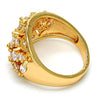 Anillo Multi Piedra 01.210.0024.07 Oro Laminado, con Zirconia Cubica Blanca, Pulido, Dorado