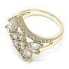 Anillo Multi Piedra 01.210.0098.06 Oro Laminado, con Zirconia Cubica Blanca, Pulido, Dorado