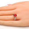 Anillo Multi Piedra 01.239.0009.5 Rodio Laminado, con Cristales de Swarovski Padparadscha, Pulido, Rodinado