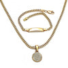 Collar y Pulso 06.63.0263 Oro Laminado, Diseño de Dinero, Pulido, Dorado