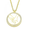 Collares con Dije 04.336.0209.2.16 Plata Rodinada, con Zirconia Cubica Blanca, Pulido, Dorado