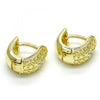 Argolla Huggie 02.186.0125.12 Plata Rodinada, con Zirconia Cubica Blanca, Pulido, Dorado