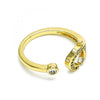 Anillo Multi Piedra 01.102.0001 Oro Laminado, con Micro Pave Blanca, Pulido, Dorado