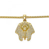 Collares con Dije 04.242.0061.30 Oro Laminado, con Cristal Blanca, Pulido, Dorado
