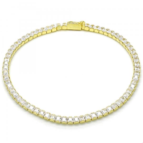 Pulsera Tennis 03.336.0033.2.08 Plata Rodinada, con Zirconia Cubica Blanca, Pulido, Dorado