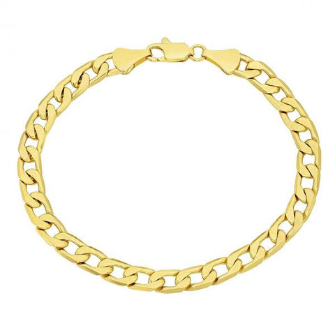 Pulsera Básica 5.222.005.07 Oro Laminado, Diseño de Cubana, Pulido, Dorado