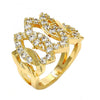 Anillo Multi Piedra 01.210.0052.08 Oro Laminado, con Zirconia Cubica Blanca, Pulido, Dorado