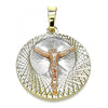 Dije Religioso 05.380.0126 Oro Laminado, Diseño de Jesus, Diamantado, Tricolor