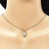 Collares con Dije 04.156.0449.20 Oro Laminado, Diseño de Angel, con Micro Pave Blanca, Pulido, Dorado