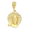 Dije Religioso 5.187.003 Oro Laminado, Diseño de Jesus, con Zirconia Cubica Blanca, Dorado