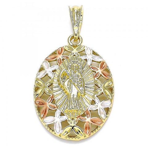 Dije Religioso 05.380.0079 Oro Laminado, Diseño de Santa Muerte y Mariposa, Diseño de Santa Muerte, Pulido, Tricolor