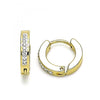 Argolla Huggie 02.230.0070.1.12 Acero Inoxidable, con Cristal Blanca, Pulido, Dorado