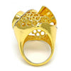 Anillo Multi Piedra 01.241.0056.07 Oro Laminado, Diseño de Espiral, con Cristal Blanca, Pulido, Dorado