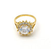 Anillo Multi Piedra 5.176.054.08 Oro Laminado, Diseño de Cluster, con Zirconia Cubica Blanca, Pulido, Dorado